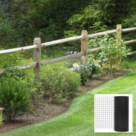 24inch x 50ft Black Vinyl Coated Hardware Cloth 2" X 3" 16Ga Welded Wire Mesh fence, PVC Coated Welded Chicken Wire Fencing
